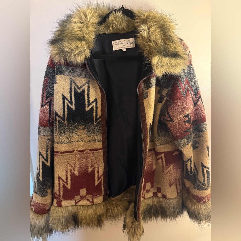 Tasha Polizzi Multicolor Patterned Jacket With Fa… - image 1